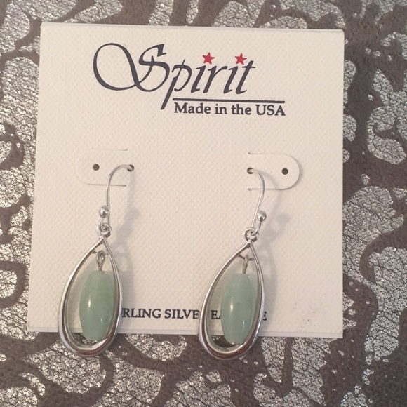 Silver Forest Jewelry - Brand New✨Sterling silver jade drop earrings